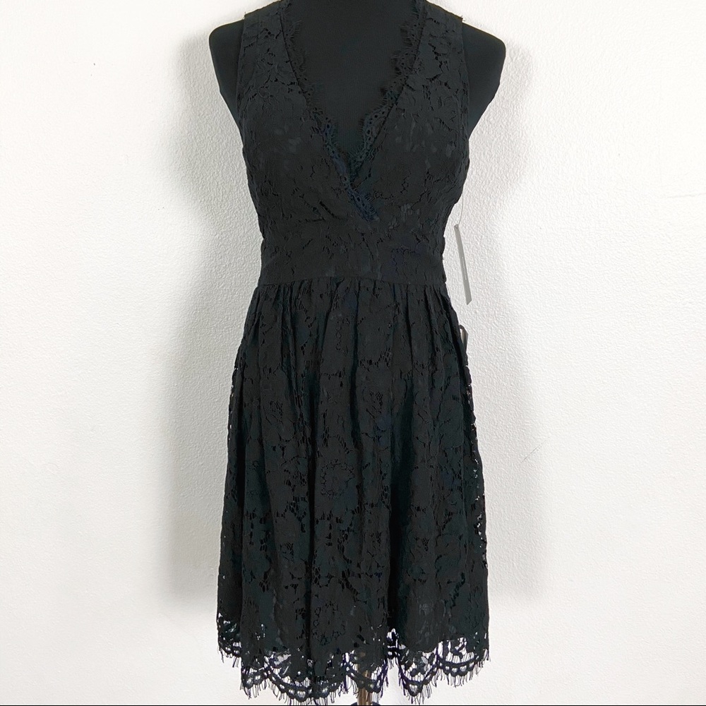 LULU'S Dress Black Lace Fit Flare Size XSMALL W96